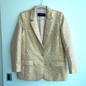 Zara gold jacquard blazer